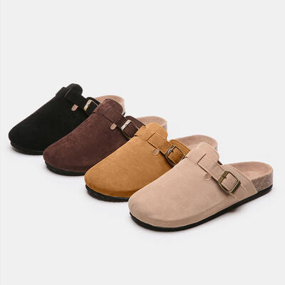 Closed Toe Buckle Slide Closed Slides Shoes Suede Closed Toe